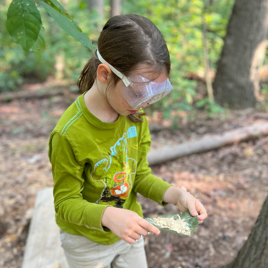 Student performing experiment